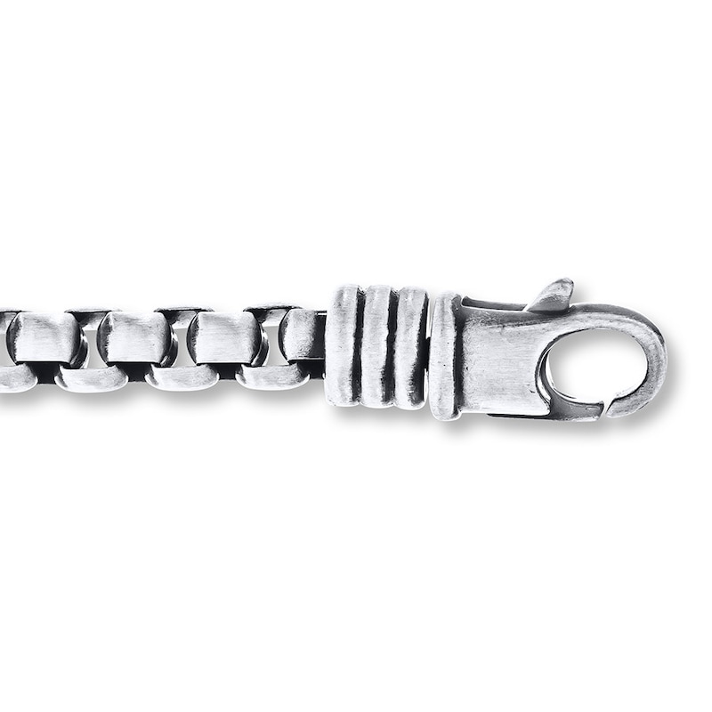 Main Image 2 of Box Chain Bracelet Solid Sterling Silver 8&quot;