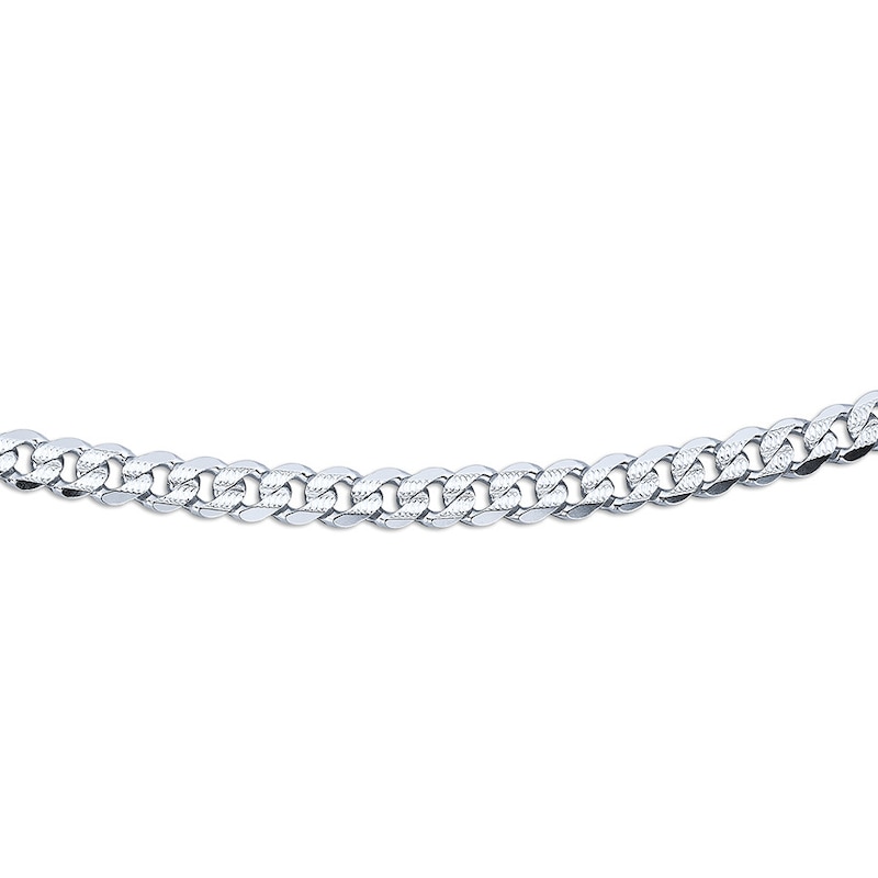 Solid Curb Link Bracelet Sterling Silver  8"