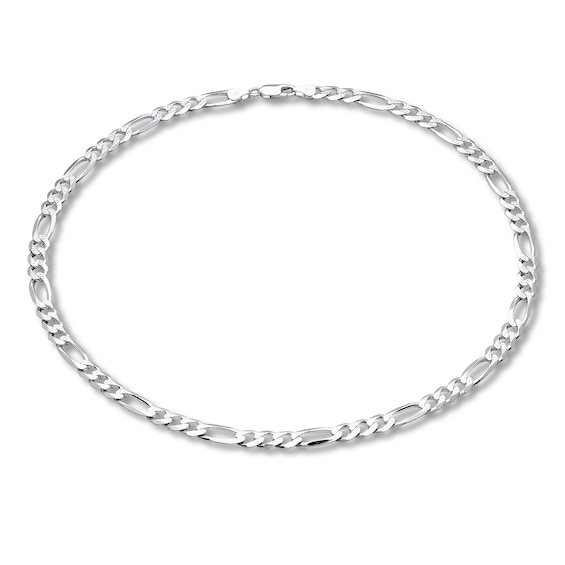Solid Figaro Link Chain Sterling Silver 20"