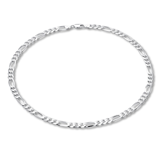 Figaro Link Chain Solid Sterling Silver 20"