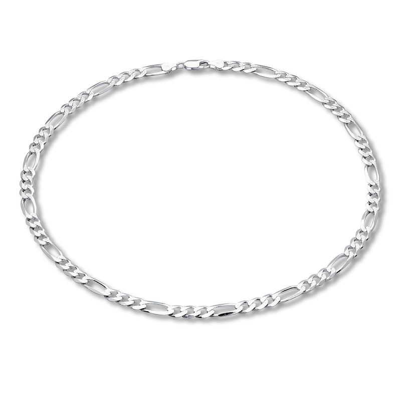 Main Image 1 of Figaro Link Chain Solid Sterling Silver 20&quot;