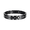 Thumbnail Image 0 of Men's Natural Black Sapphire Bracelet Stainless Steel 9"