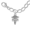 Thumbnail Image 1 of RN Caduceus Charm Bracelet Sterling Silver 7&quot;