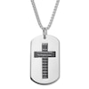 Thumbnail Image 1 of Dog Tag Cross Necklace Black Ion-Plated Stainless Steel 24&quot;