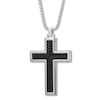 Thumbnail Image 1 of Cross Necklace Black Ion-Plated Stainless Steel 24&quot;