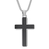 Thumbnail Image 0 of Cross Necklace Black Ion-Plated Stainless Steel 24"