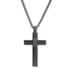 Thumbnail Image 0 of Cross Necklace Black Ion-Plated Stainless Steel 24"