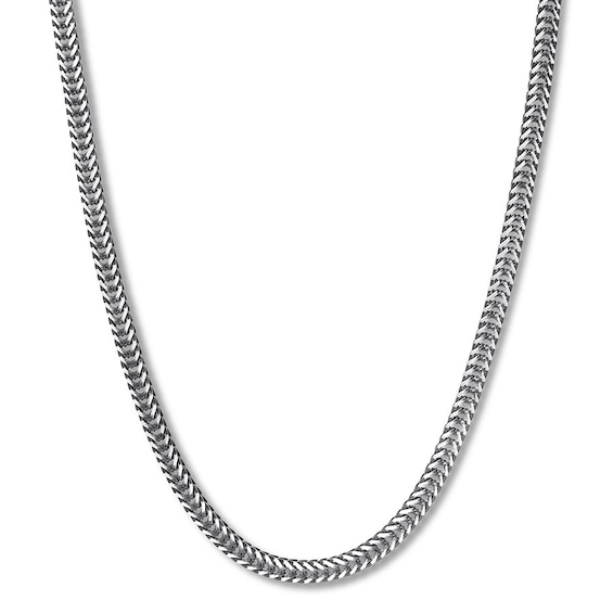 Link Chain Necklace Solid Stainless Steel & Black Ion-Plating 24"