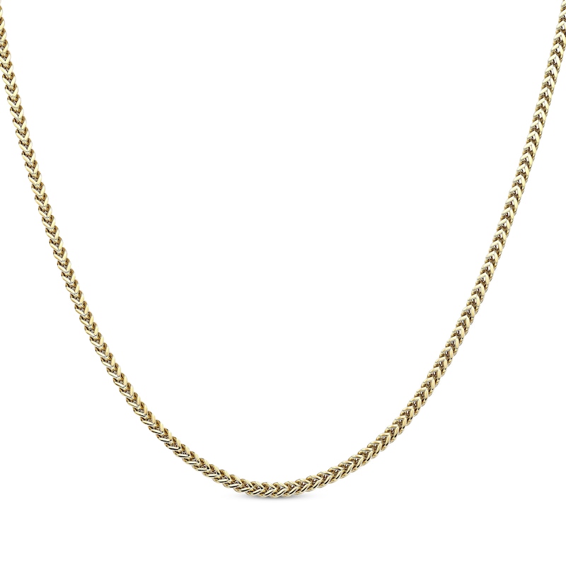 Solid Foxtail Chain Necklace 2.5mm Yellow Ion-Plated Stainless Steel 24"