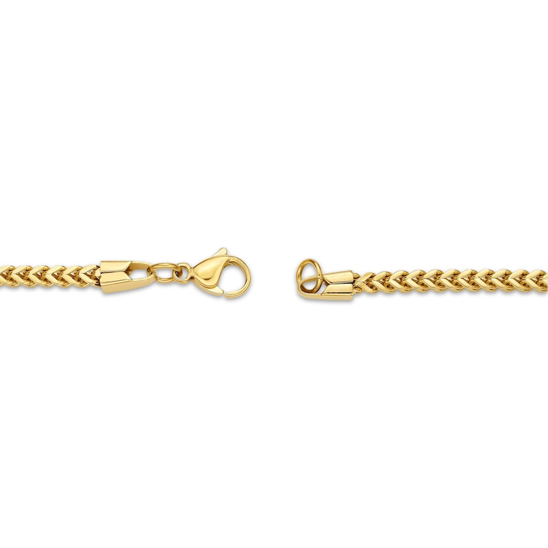 Solid Foxtail Chain Necklace 2.5mm Yellow Ion-Plated Stainless Steel 24"