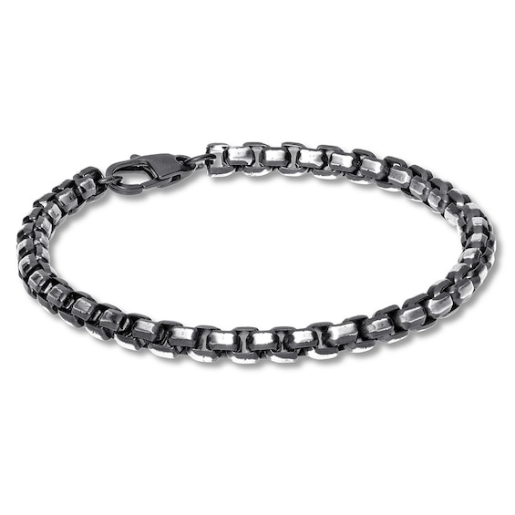 8.5mm Box Chain Bracelet Solid Stainless Steel/Ion Plating 8.5"