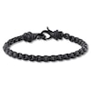 Thumbnail Image 1 of Black Ion-Plated Solid Stainless Steel Box Chain Bracelet 8.5&quot;