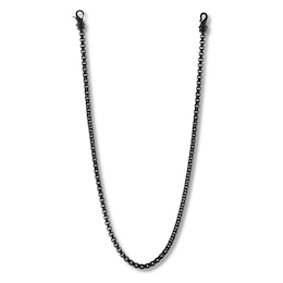 Chain Necklace Black Ion-Plated Solid Stainless Steel 22.5"