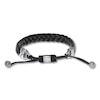 Thumbnail Image 2 of Men's Leather Bracelet Stainless Steel 9.5&quot;
