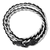 Thumbnail Image 2 of Men's Double Wrap Leather and Stainless Steel Bracelet 16.25&quot;