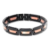 Thumbnail Image 0 of Men's Stainless Steel Bracelet Black/Gold-Tone Ion-Plated 8.75"