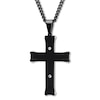 Thumbnail Image 3 of Men's Cross Necklace Black & Blue Ion-Plated Stainless Steel