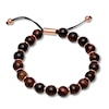 Thumbnail Image 1 of Men's Tiger's Eye Quartz Beaded Bolo Bracelet Stainless Steel