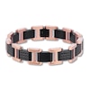 Thumbnail Image 1 of Men's Black Sapphire Bracelet Stainless Steel/Ion-Plating 8.5&quot;