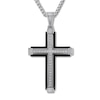 Thumbnail Image 1 of Diamond Cross Necklace 1/6 ct tw Stainless Steel 22&quot;