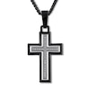 Thumbnail Image 0 of Diamond Cross Necklace 1/10 ct tw Stainless Steel 22"