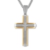 Thumbnail Image 1 of Diamond Cross Necklace 1/10 ct tw Stainless Steel 22&quot;
