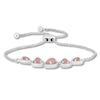 Thumbnail Image 1 of Rose Quartz & White Topaz Bolo Bracelet Sterling Silver