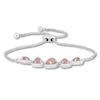 Thumbnail Image 0 of Rose Quartz & White Topaz Bolo Bracelet Sterling Silver