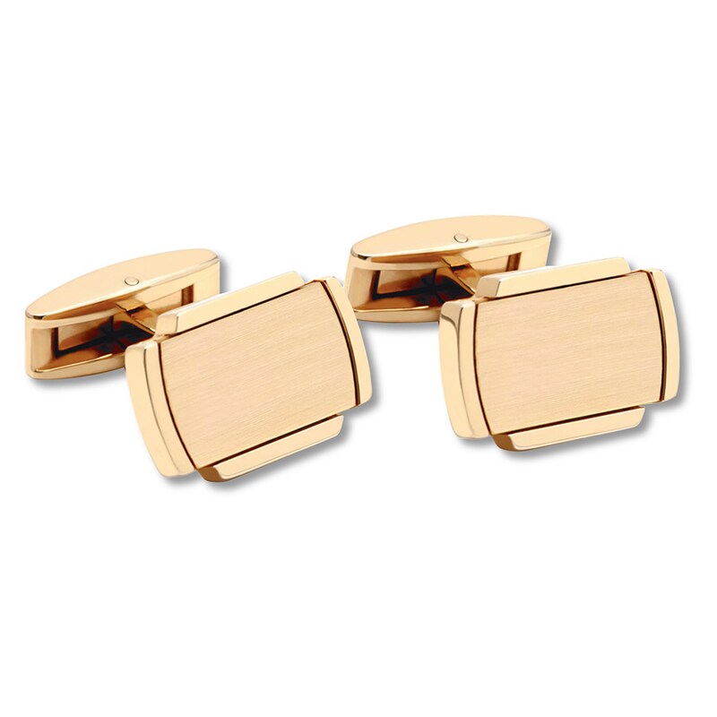 Stainless Steel Cuff Links Yellow Ion-Plating