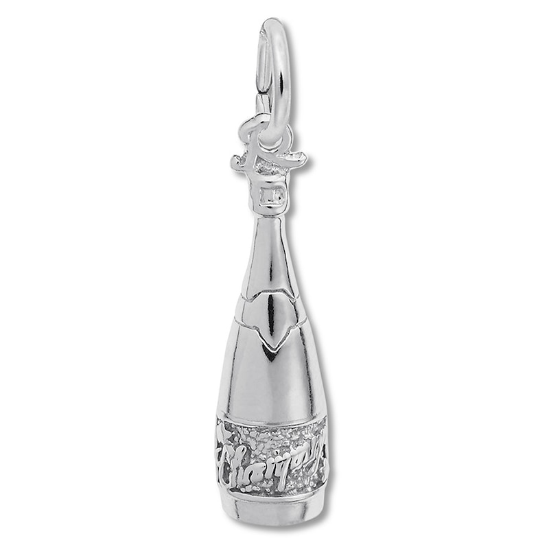Main Image 1 of Champagne Bottle Charm Sterling Silver