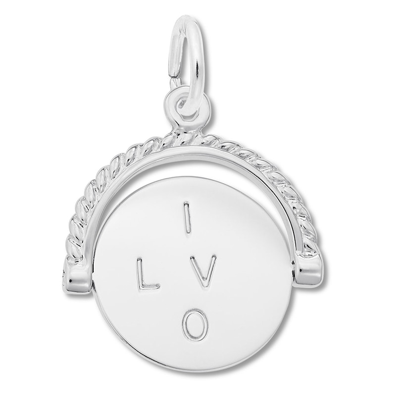 Main Image 1 of I Love You Spinner Charm Sterling Silver