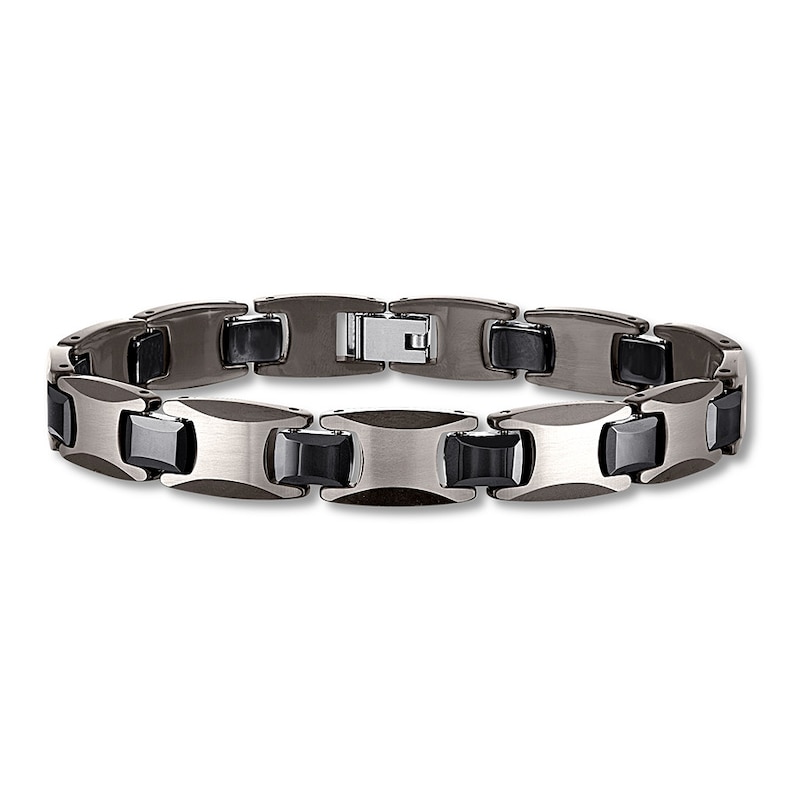 Men's Link Bracelet Stainless Steel/Tungsten Carbide 8.5"