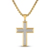 Thumbnail Image 0 of Men's Diamond Cross Necklace 1/5 ct tw Stainless Steel 22"