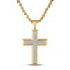 Thumbnail Image 1 of Men's Diamond Cross Necklace 1/5 ct tw Stainless Steel 22&quot;