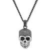 Thumbnail Image 2 of Men's Skull Necklace Black CZ Stainless Steel & Black Ion-Plating
