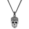 Thumbnail Image 3 of Men's Skull Necklace Black CZ Stainless Steel & Black Ion-Plating