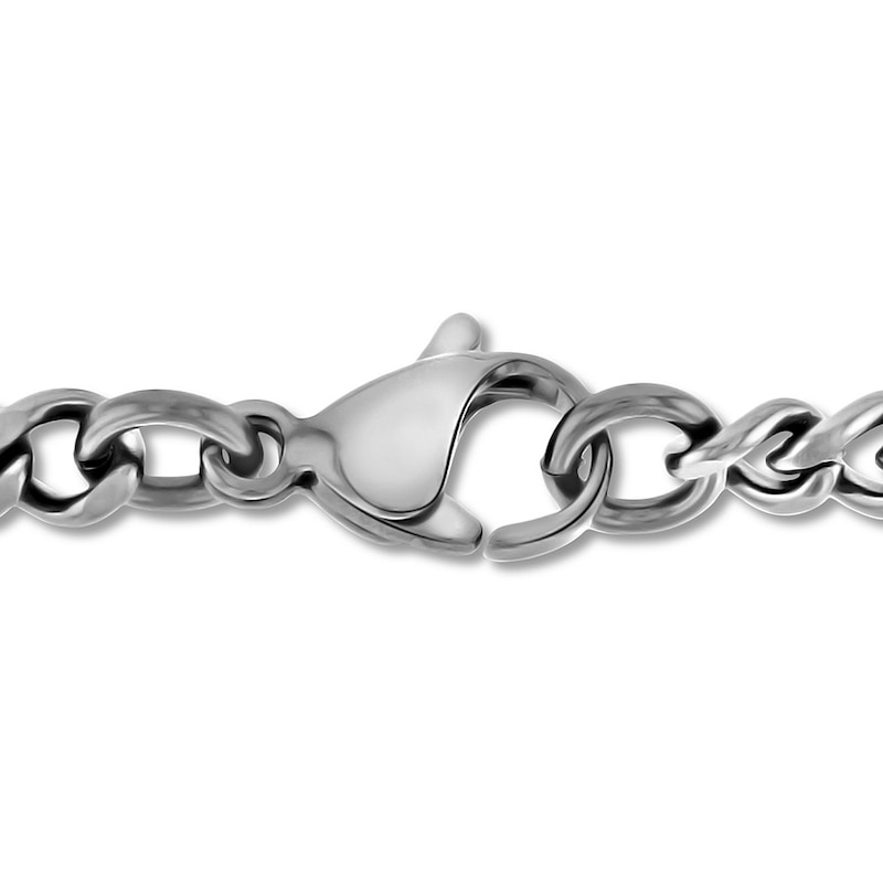 Main Image 3 of Men's Horn Necklace Stainless Steel 24&quot;