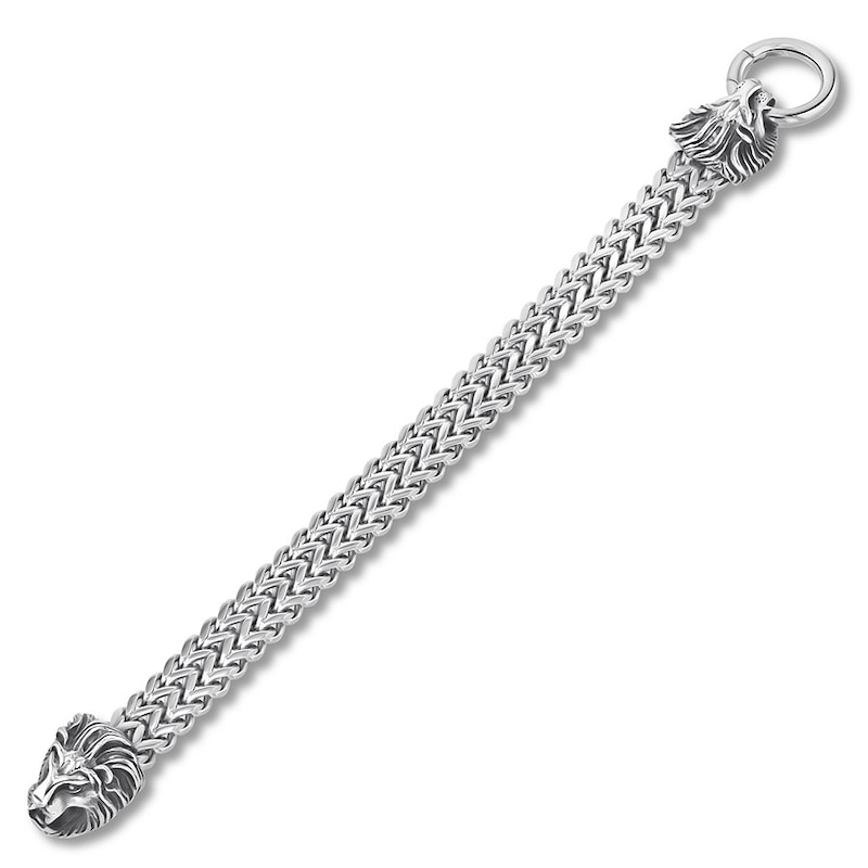 Main Image 2 of Men's Franco Chain & Lion Head Bracelet Stainless Steel 9&quot;