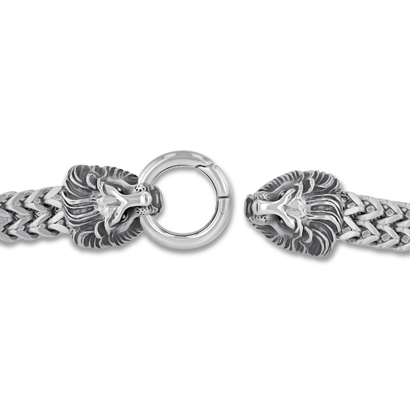 Main Image 3 of Men's Franco Chain & Lion Head Bracelet Stainless Steel 9&quot;