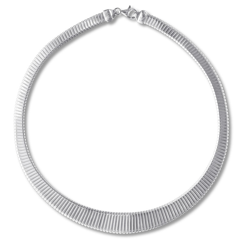 Graduated Chain Necklace Sterling Silver 17"