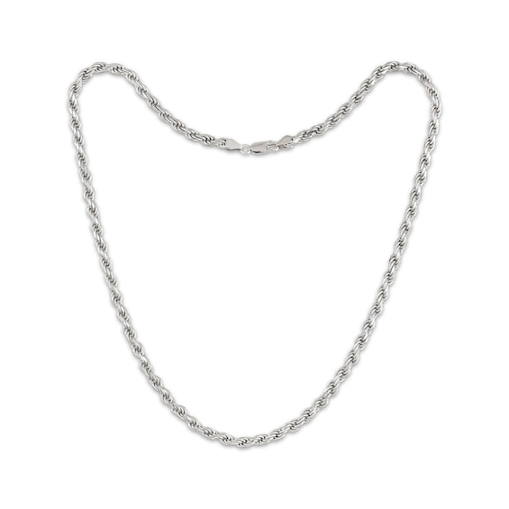 Solid Rope Chain Necklace Sterling Silver 22