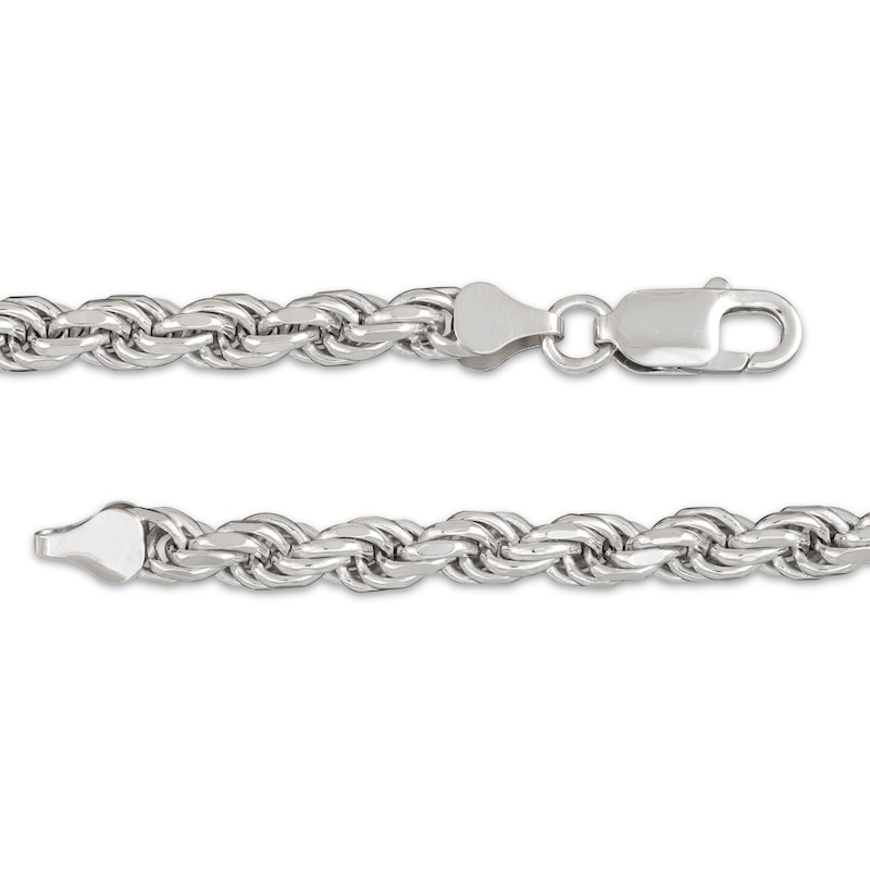 Solid Rope Chain Necklace Sterling Silver 22"