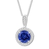 Thumbnail Image 1 of Blue & White Lab-Created Sapphire Necklace Sterling Silver