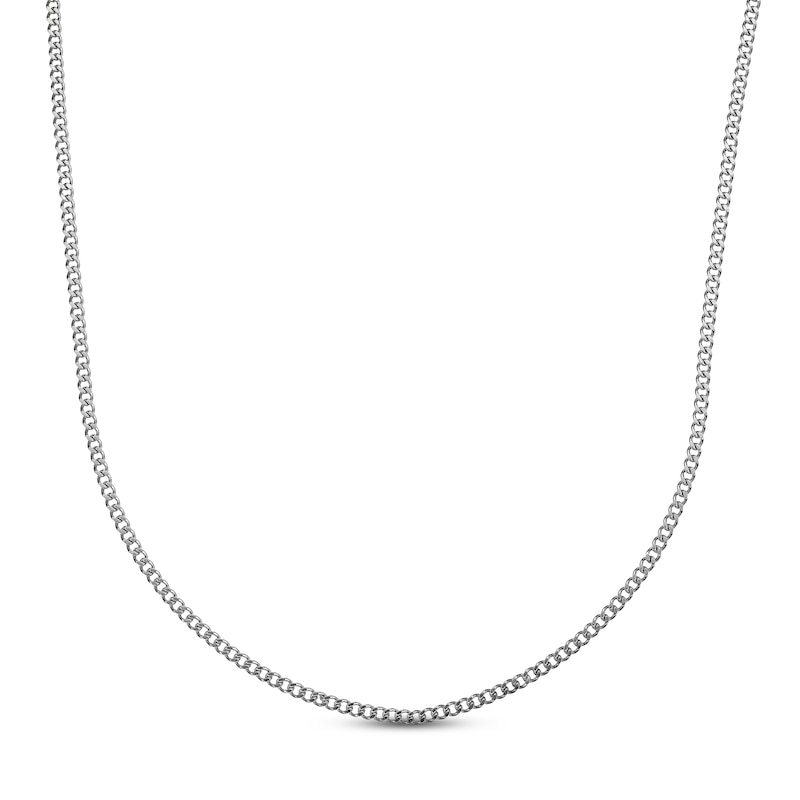 Solid Curb Chain Necklace 2mm Stainless Steel 22"