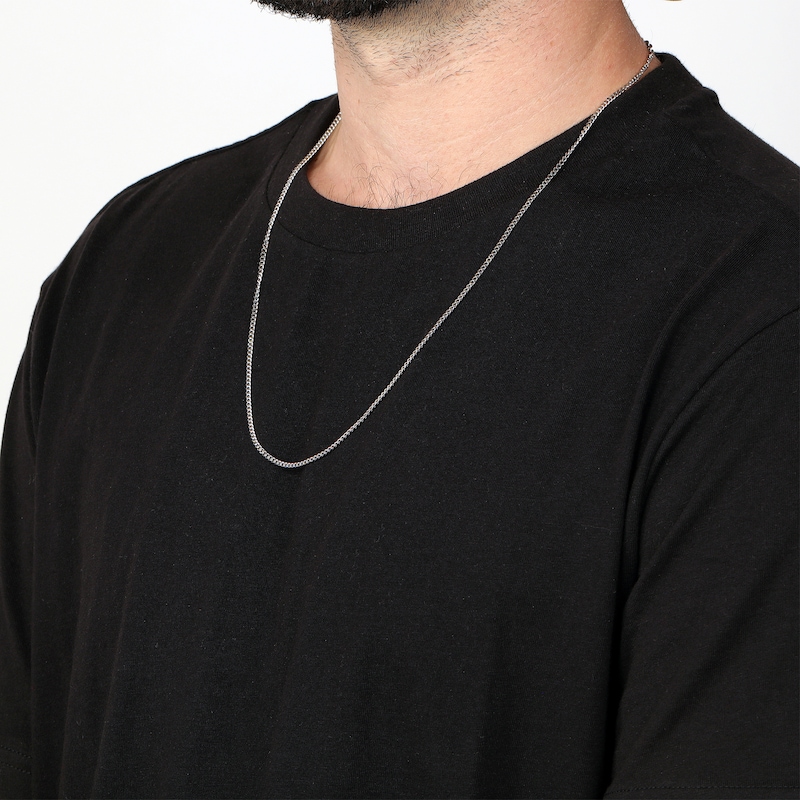 Main Image 4 of Curb Chain Necklace 2mm Solid Stainless Steel 24&quot;