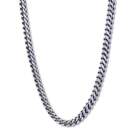 Foxtail Chain Necklace 5mm Solid Stainless Steel & Blue Ion-Plating 24"
