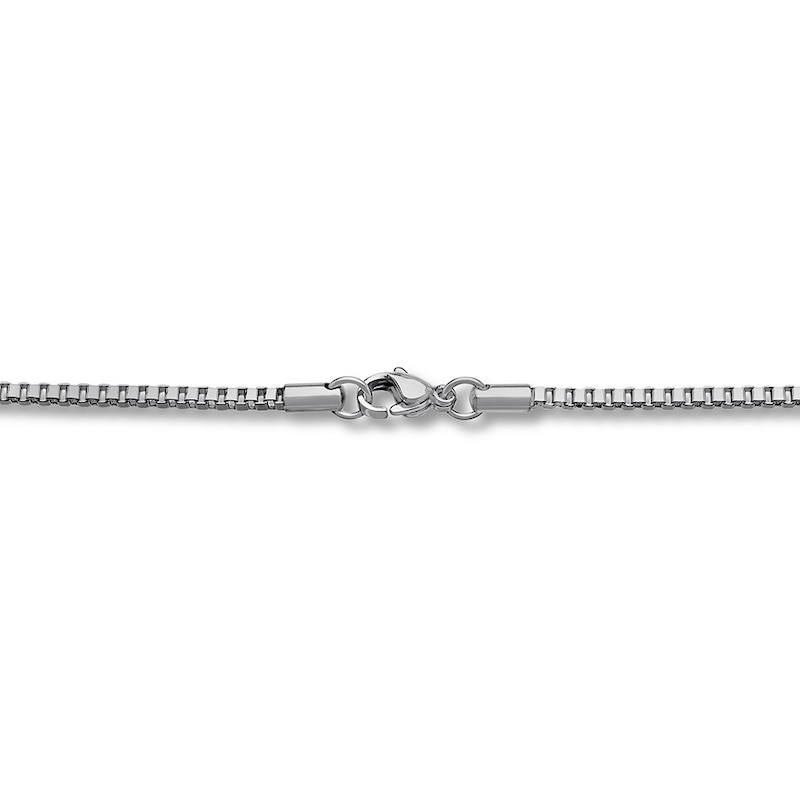 Main Image 2 of Box Chain Necklace 2mm Solid Stainless Steel 24&quot;