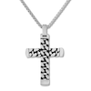 Thumbnail Image 1 of Men's Curb Chain Cross Necklace Stainless Steel 24&quot;