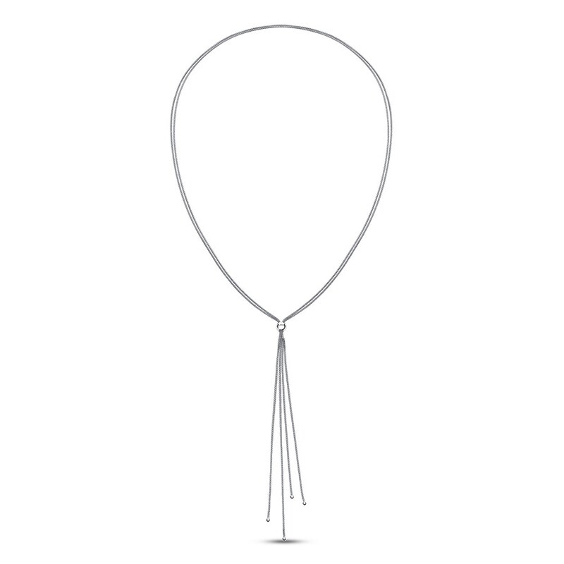 Popcorn Chain Bolo Necklace Sterling Silver