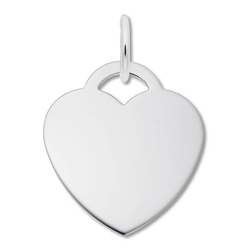 Heart Tag Charm Sterling Silver